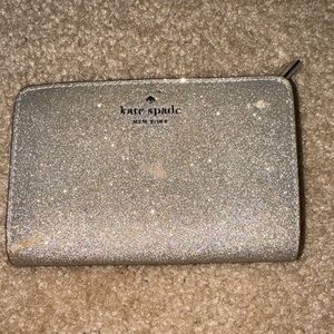 Kate Spade Silver Glitter Wallet, GUC